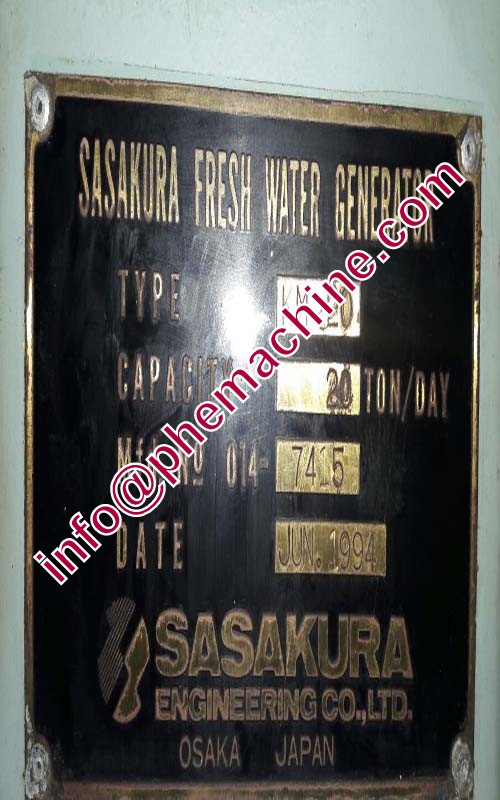 SASAKURA KM20 FRESH WATER GENERATOR