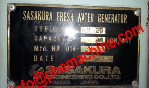 SASAKURA KM20 FRESH WATER GENERATOR