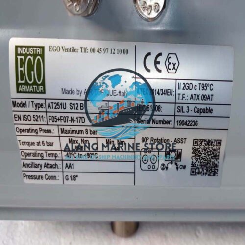 AIR TORQUE AT251U-S12B INDUSTRI EGO ARMATUR PNEUMATIC VALVE ACTUATOR